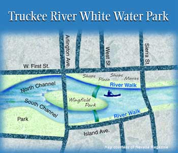 Kayak Photos - Truckee River Whitewater Park Map