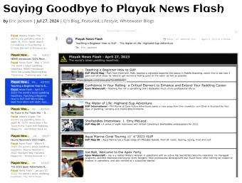 Apex Watercraft: Saying Goodbye to Playak News Flash