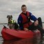 My first boat - Ocean Kayaks Frenzy, a sit on top - plenty of room for one big fecker and one small dog!