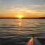 kayaking at sunset