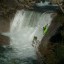 Jakub Nemec on first waterfall of triple combo, Castro laboreiro river