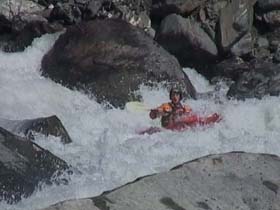 Colin coming up for air on the biggest rapid we had seen ket – Kali Gandaki